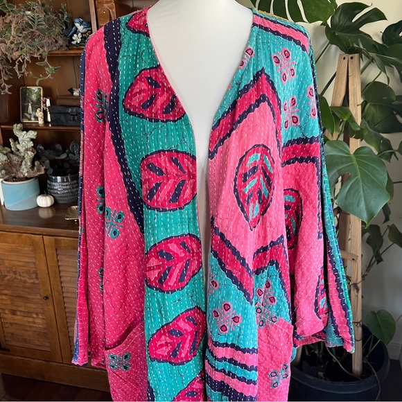 Kantha Bae Gaia Colorful Floral Kimono NWOT OS - Picture 5 of 16
